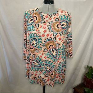 Chico’s, women’s, ultra soft, jersey knit, 3/4 sleeve, pullover tunic, size 3
